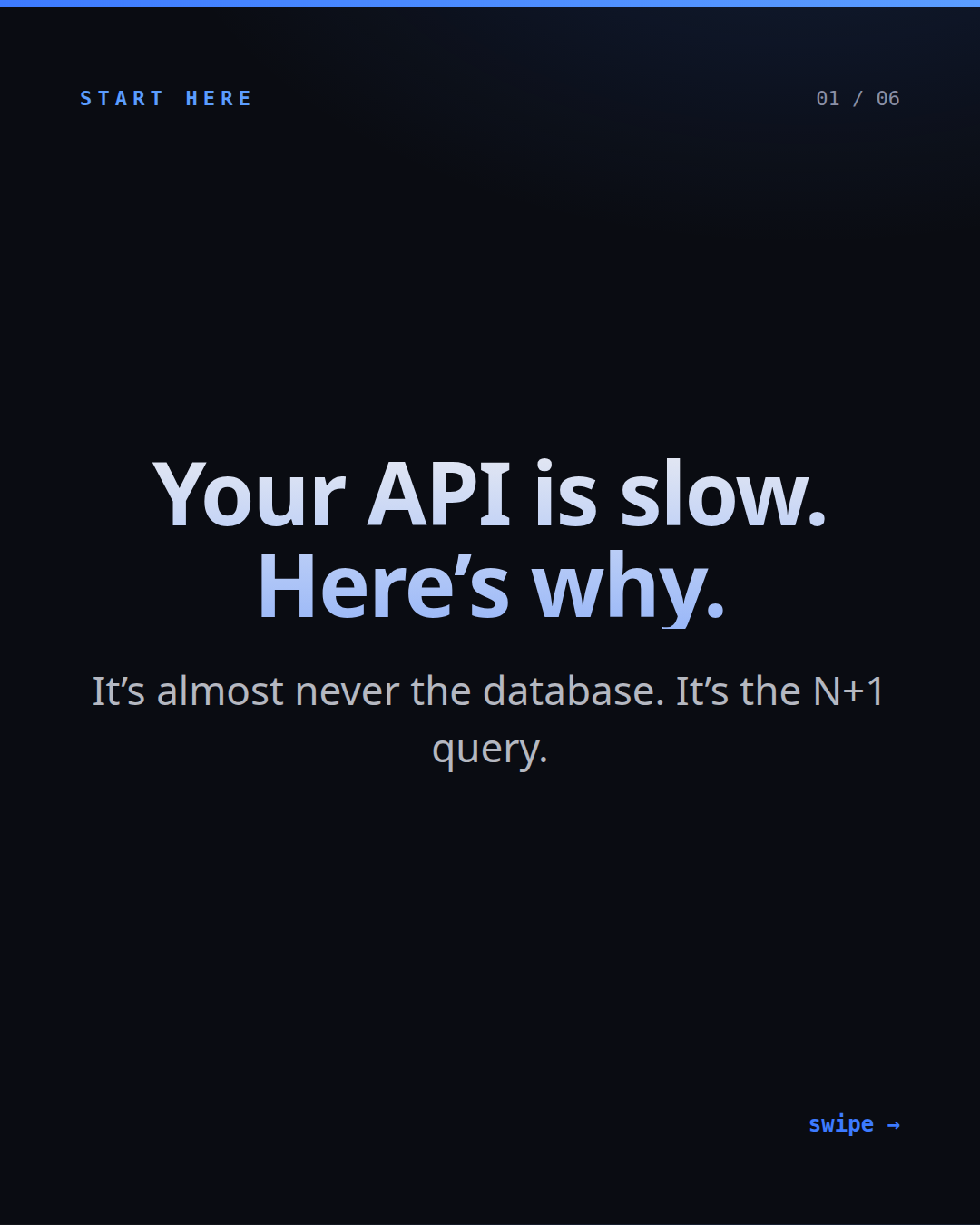 Your API is slow. Here’s why. — slide 1 of 6